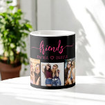 Hot Pink Black Friends 3 Foto Friendship Collage Kaffeetasse<br><div class="desc">Feiern Sie Ihre besondere Bindung mit der Hot Pink Friends 3 Foto Friendship Collage Coffee Tasse. Diese lebendige Tasse zeigt eine Collage von drei hochgeschätzten Fotos, die unvergessliche Momente mit Ihren besten Freunden erleben. Das warme rosa Design sorgt für eine lustige und stilvolle Touch und macht sie zu einem hervorragenden...</div>