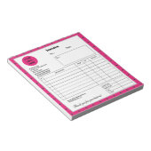 Hot Pink Black Kariert Company Rechnung Notizblock (angewinkelt)