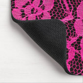 Hot Pink/Black Lace Look Mousepad (Ecke)