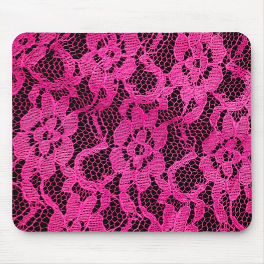 Hot Pink/Black Lace Look Mousepad (Vorne)