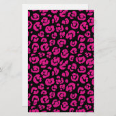 Hot Pink Black Leopard Print Briefpapier (Vorne/Hinten)