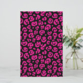 Hot Pink Black Leopard Print Briefpapier (Stehend Vorderseite)