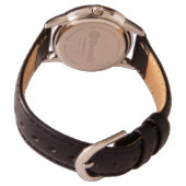 Hot Pink Black Modern Script Girls Monogram Name Armbanduhr (Rückseite)