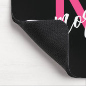 Hot Pink Black Modern Script Name Girl Monogram Mousepad (Ecke)