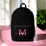 Hot Pink Black Monogram Girl's Back to School Bedruckter Rucksack<br><div class="desc">Beginnen Sie das Schuljahr stilvoll mit unserem Hot Pink Monogram Girl's Back to School Printed Rucksack! Dieser aufregende Rucksack ist in einem lebhaften, heißen rosa Design personalisiert mit Ihrem Monogramm für einen einzigartigen und trendigen Look. Ideal für Bücher, Vorräte und alltägliche Dinge, bietet es Mode und Funktionalität. Mit seiner langlebigen...</div>