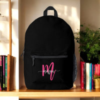 Hot Pink Black Monogram Girl's Back to School