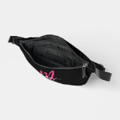 Hot Pink Black Monogram Name Girl's Script Bauchtasche (Offen)