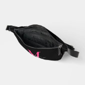 Hot Pink Black Monogram Name Girl's Script Bauchtasche (Offen)