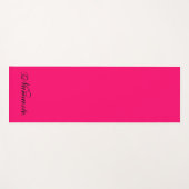 Hot Pink Black Namaste Typografie Yogamatte (Vorderseite (Horizontal))
