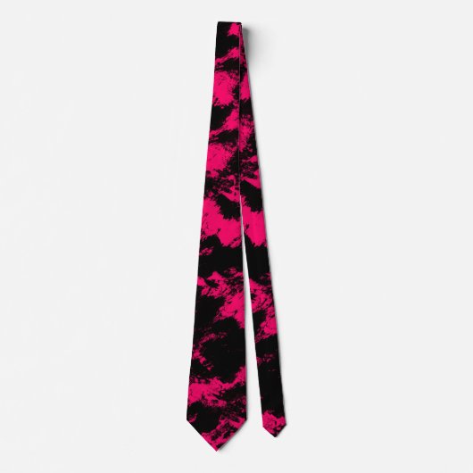 Hot Pink Black Neck Tie Krawatte (Vorderseite)