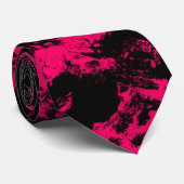 Hot Pink Black Neck Tie Krawatte (Gerollt)
