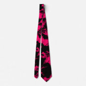 Hot Pink Black Neck Tie Krawatte (Rückseite)