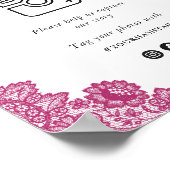 Hot Pink Black Oh Snap Social Media Hochzeitszeich Poster (Ecke)