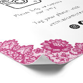 Hot Pink Black Oh Snap Social Media Wedding Sign Poster (Ecke)