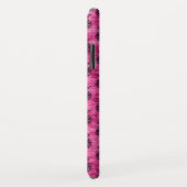 Hot Pink & Black Pineapa Tropical Summer Pattern Case-Mate iPhone Hülle (Hinten/Rechts)