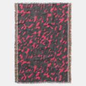 Hot pink Black Purple Camo Abstract Decke (Vorderseite Vertikal)