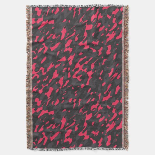 Hot pink Black Purple Camo Abstract Decke (Vorderseite Vertikal)