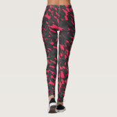 Hot pink Black Purple Camo Abstract Leggings (Rückseite)