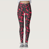 Hot pink Black Purple Camo Abstract Leggings (Vorderseite)