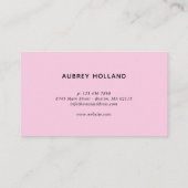 Hot Pink & Black Script Makeup Hair Visitenkarte (Rückseite)