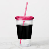 Hot Pink Black Script Name der Girl Monogram Acryltrinkbecher (Rückseite)