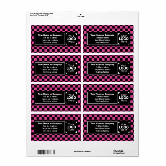Hot Pink & Black Squares - Checked Small Business (Vorne)