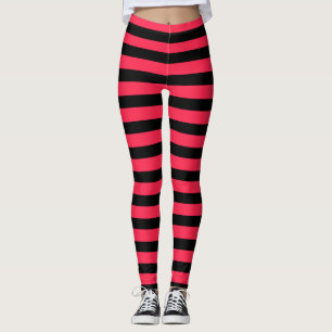 Hot Pink Black Strawberry Kostüm Halloween Strip Leggings