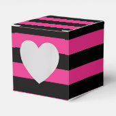 Hot Pink & Black Streifen Cupcake Boxen Geschenkschachtel (Vorderseite)