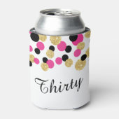 Hot Pink, Black und Gold Glitzer Confetti | 30. Dosenkühler (Kanne Vorderseite)