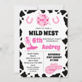 Hot Pink Black Wild West Cowgirl Geburtstag Einladung (Vorderseite)