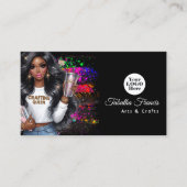 Hot-Pink Black Woman Crafting Queen Design Visitenkarte (Vorderseite)