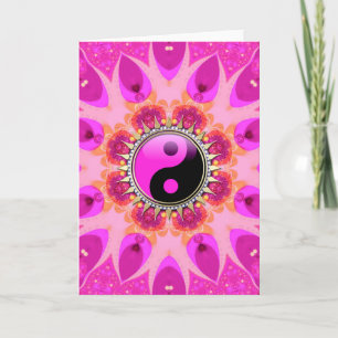 Hot Pink+Black YinYang Sun Neue Alterskarten Karte