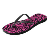 Hot Pink Black Zebra Flip Flops Badesandalen (Schrägansicht)