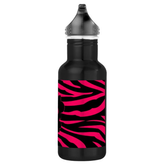 Hot Pink Black Zebra Print 32. oz. Edelstahlflasche (Rechts)