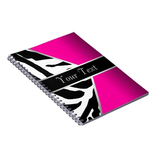 Hot Pink Black Zebra Spiral Notebook Notizblock (Rechte Seite)