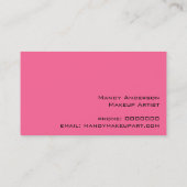 Hot Pink Black Zebra Stripes Bold Makeup Artist Visitenkarte (Rückseite)