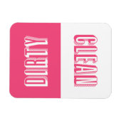 Hot Pink Block Moderne Typografie Geschirrspülmasc Magnet (Horizontal)