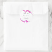 Hot Pink Blossom Hochzeit Danke Runder Aufkleber (Tasche)