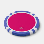 Hot Pink blue 10 striped Poker Chip (Einzeln)