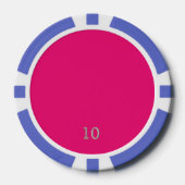 Hot Pink blue 10 striped Poker Chip (Vorderseite)