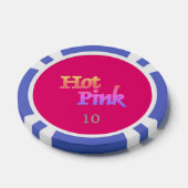 Hot Pink blue 10 striped Poker Chip (Einzeln)