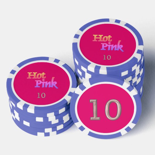 Hot Pink blue 10 striped Poker Chip (Stapel)