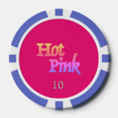 Hot Pink blue 10 striped Poker Chip (Vorderseite)