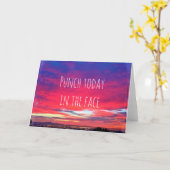 Hot Pink Blue Coast Sunset Punch heute Angebot Karte (Gelbe Blume)