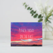Hot Pink Blue Coast Sunset Punch heute Angebot Postkarte (Stehend Vorderseite)