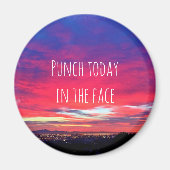 Hot Pink Blue Sunset Punch heute in Fett Magnet (Vorne)