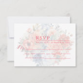 Hot Pink Blues Spring Wedding RSVP Card Karte (Vorderseite)