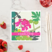 Hot Pink blühende Geranien Floristischer Individue Serviette (Beispiel)