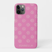Hot Pink Blume Boho Muster Personalisiert Case-Mate iPhone Hülle (Rückseite)