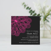 Hot Pink Blume Bridal Dusche Einladung (Stehend Vorderseite)